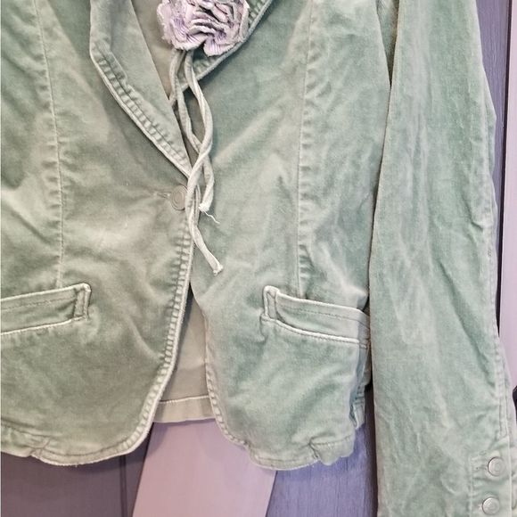 NEW Green Cotton Soft Short Waist Jacket MED - Picture 3 of 5